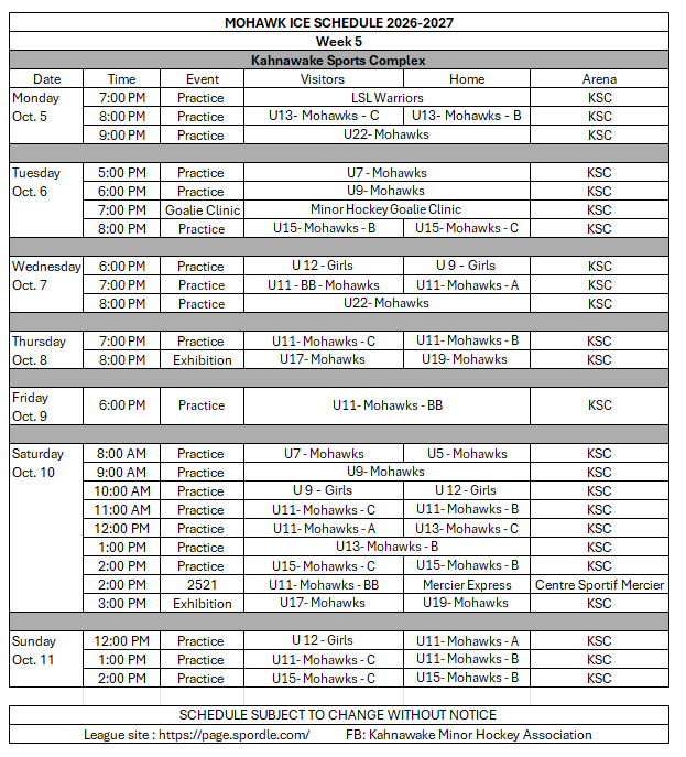 Schedule 26-27