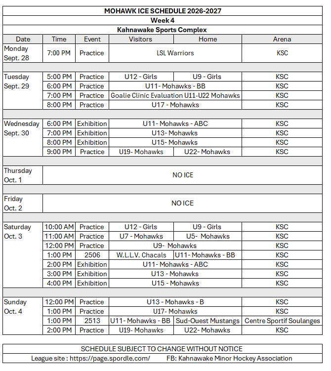 Schedule 26-27